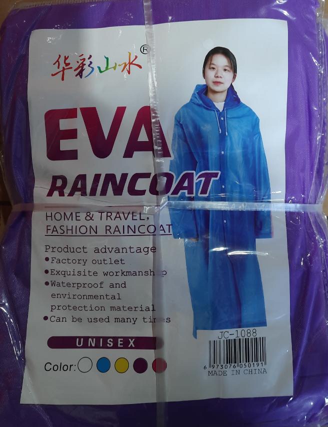 Reusable Raincoat - Unisex, EVA JC-1088