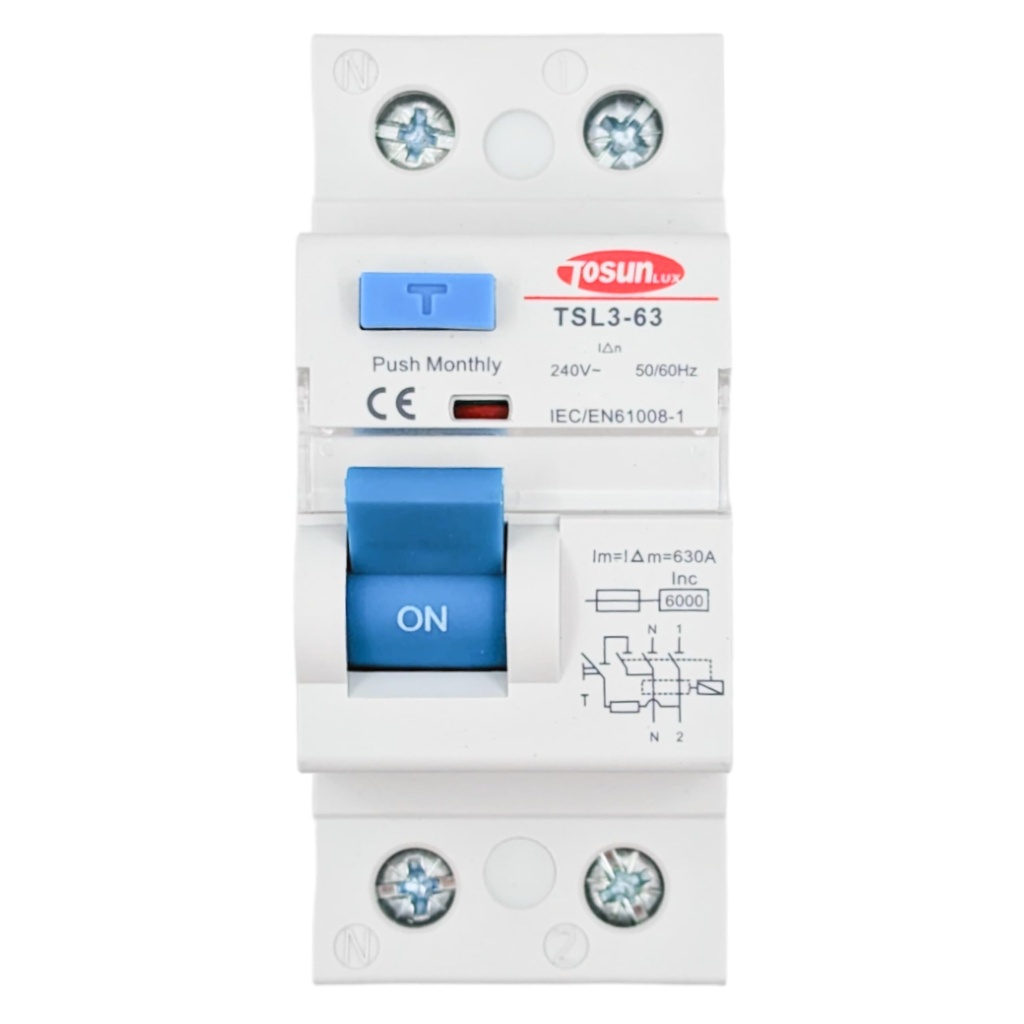 Tosun RCCB TSL3-63 Electromagnetic Type, AC Type 1P+N 40A 30mA 