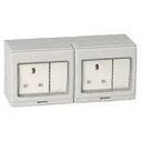 Tosun Switch ABS Material TSL-2SS (2 Gang Switch, 2 Gang Socket)