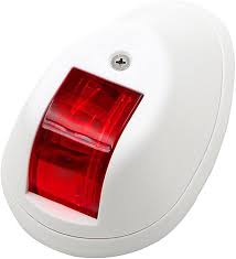 Port Side Light (Red) - Led Vertical Mount, White Cover, DC