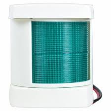 LED Starboard Light (Green) - Led Column, White Cover, 3", DC24V