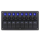 Fuse Rocker Switch Panel, Black Color, 8 Gang