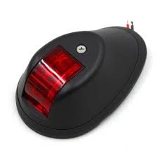Port Side Light (Red) - Led Vertical Mount, Black Cover, DC