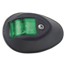 Starboard Light (Green) - Led Vertical Mount, Black Cover, DC
