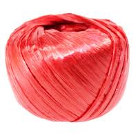 Rope - Plastic String (Singapore Waka) Red, 100g/Roll