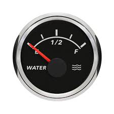 Gauge - 52mm, Electrical Water Level with Warning Function, WKWLW-90B, Black Face/Chrome Rim, Super White Led Display
