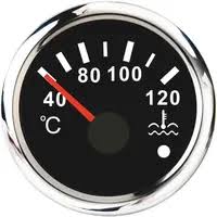 Gauge - 52mm, Electrical Water Temp with Warning Function, WKWTW-90B(°C), Black Face/Chrome Rim, Super White Led Display