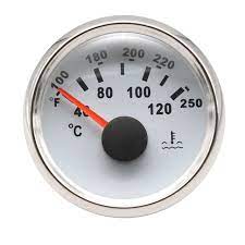 Gauge - 52mm, Electrical Water Temp with Warning Function, WKWTW-90W(°C), White Face/Chrome Rim, Red Led Display