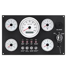 Gauge - 5 Hole Gauge Panel (0-4000RPM) IG5GSETW-4000, White Face Plate (12V)