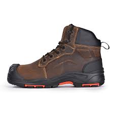 Safetoe - Safety Shoes,M-8552, Size 42, Superior Oil & Slip Resistant Metal Free S3S/S7S- Fashionable Brown
