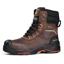 Safetoe - Safety Shoes,H-9552, Size 42,Waterproof Boots,S7S SR- Fashionable Brown