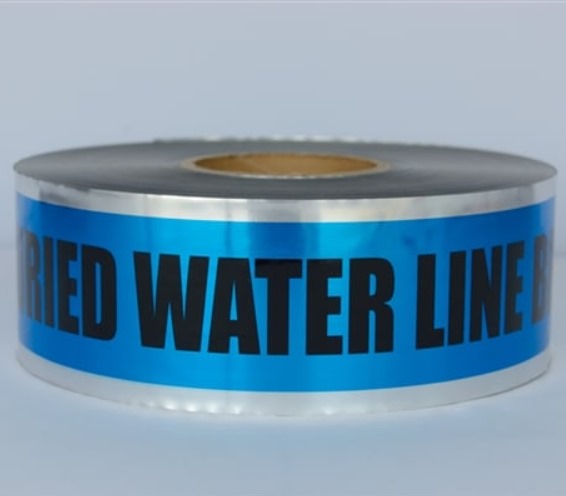 Caution Tape - Buried Water Line, Blue, 75MM*300M*100Mic