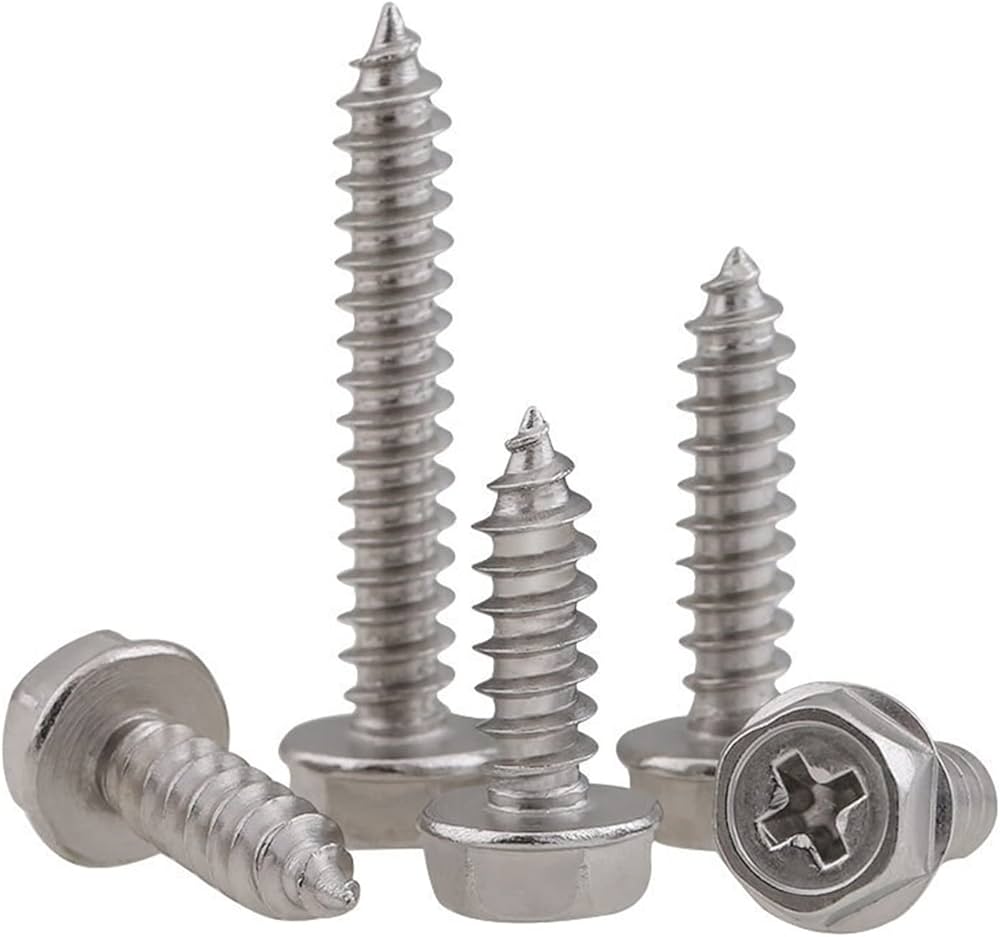 Screw - Self Tapping, Hex Head, SS304, 1.5" x 5MM
