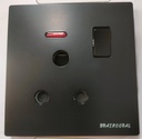15A Single Socket Round Pin LK4062 (Black)