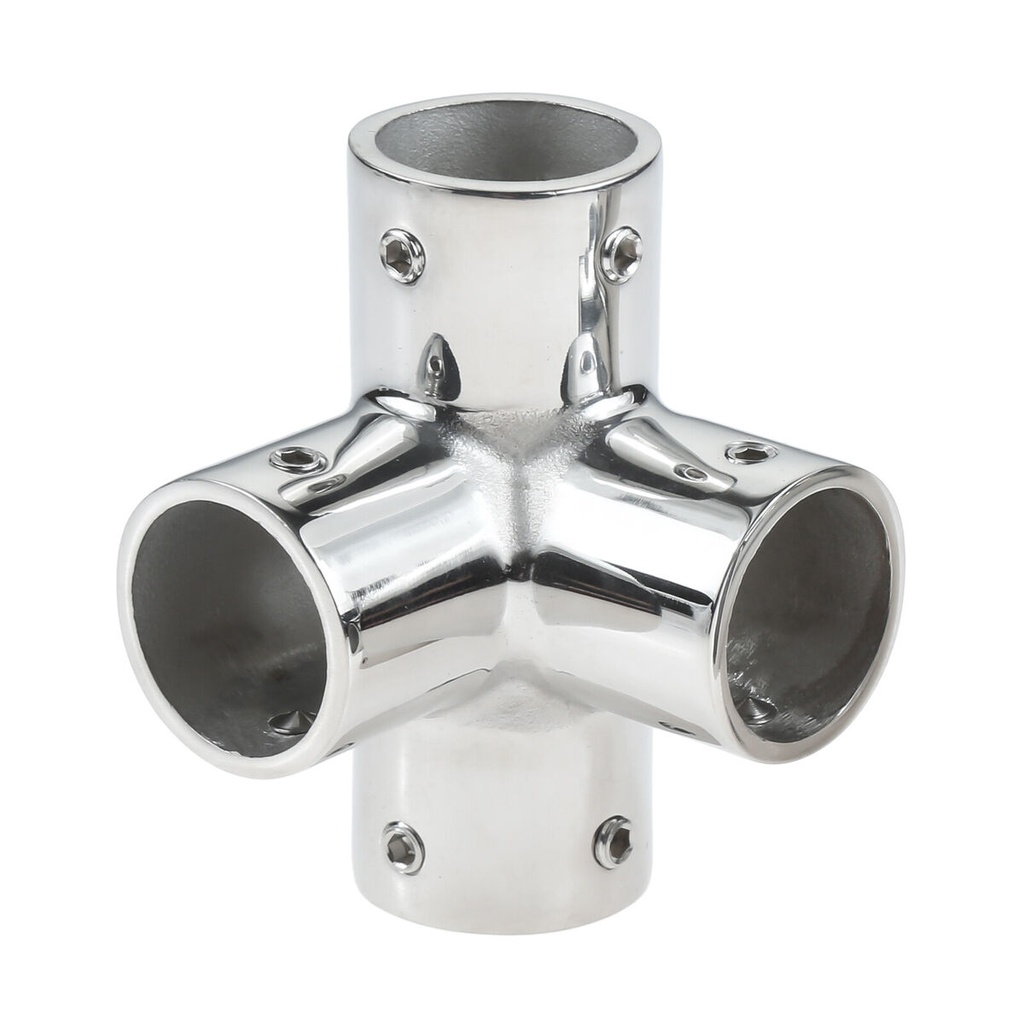 SS316 Boat Rail Fitting 3-Way Corner, 22MM