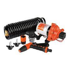 SEAFLO-Washdown Pump Kit with Coiled Hose, 70psi/4.8 bar, 24V, 1/2"-14 MNPT, SFWP2-030-070-33