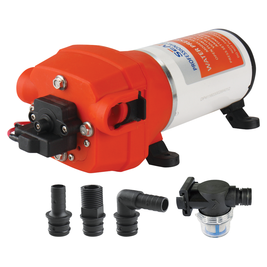  Diaphragm Pumps(Long) 12V, 4.5GPM/17.0LPM, 12.13 A MAX DRAW, 40PSI/2.8BAR, SFDPA1-045-040-41 (41 Series)