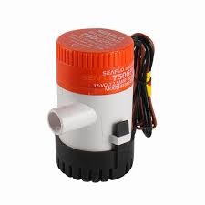 SEAFLO-Bilge Pump 12V, 750GPH, OD:3/4" (19mm), 2.5 A, 5.0A Max Draw, 8.2' (2.5mtr) Max Head, 1m /3.0' Wire Lead, SFBP1-G750-01 (01 Series)