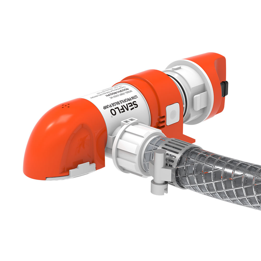 SEAFLO-Narrow Low Profile Bilge Pump 24V, 1100GPH, 3.0A, OD: 3/4" (19MM) 1" (25MM) 1-1/8" (29MM) SFBP2-G1100-14C (14C Series)