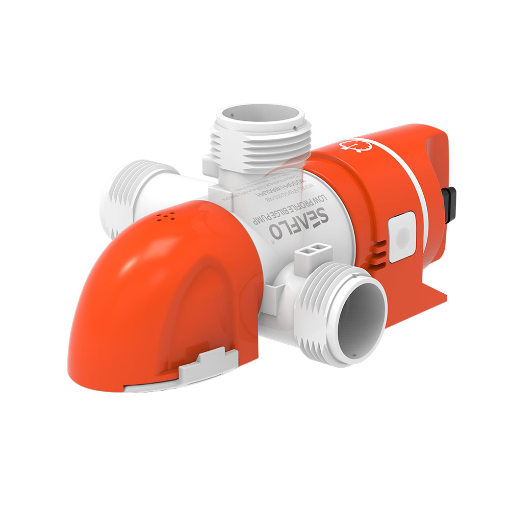 SEAFLO-Narrow Low Profile Time Sensing Automatic Bilge Pump 24V, 1100GPH, 3.0A, OD: 3/4" (19MM) 1" (25MM) 1-1/8" (29MM) SFBP2-G1100-14B (14B Series)