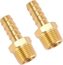 Gear Pump Fitting - Connector, Straight, GPF001, Brass, 3/8" MNPT x 1/2" Barb