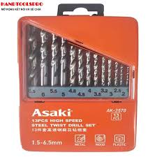 ASAKI Twist Drill Set (13Pcs/Set) (High Speed Steel) AK-3570