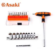 Asaki Vanadium Plated Auto-Use Repair Tools (Chrome) AK- 6357 (21Pcs/Set)