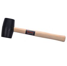 ASAKI Rubber Hammer Mallet (Black) With Wooden Handle 24Oz, AK-0378