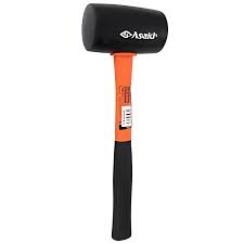 ASAKI Rubber Hammer Mallet(Black) With Plastic Handle 500G, AK-9727