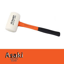 ASAKI Rubber Hammer Mallet (White) With Plastic Handle, 750G, AK-9733