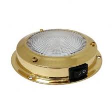 Marine Light, 12V, 12023, 5-3/8", (Brass) White Light