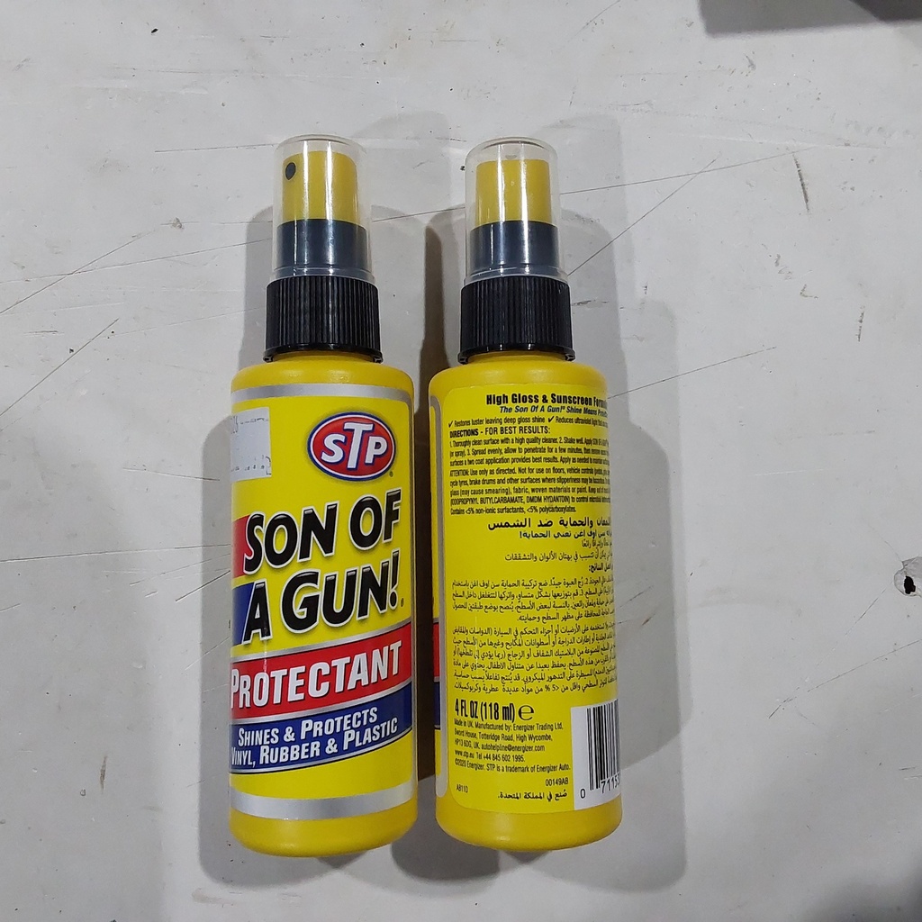 STP SON OF A GUN! / PROTECTANT / SHINE AND PROTECTS - VINYL, RUBBER, PLASTIC. 118ML