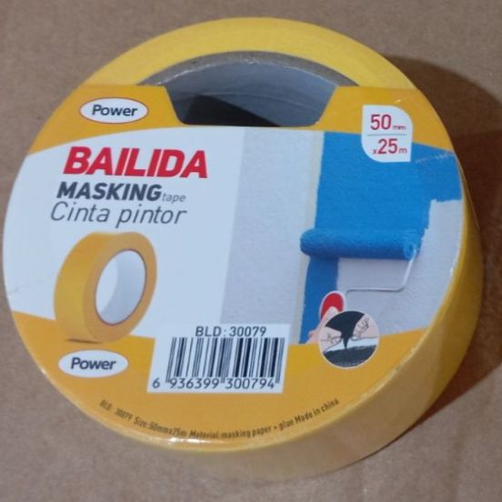 Bailida Masking Tape Yellow 50MM x 25M