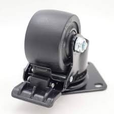 [40700] Caster Wheel with Brakes, Heavy Low Center of Gravity, 4"