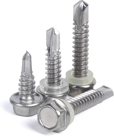 [40843] Screw - Self Drilling, Coarse-Tooth Dovetail Outer Hex, SS304, M4.8 x 2.5"