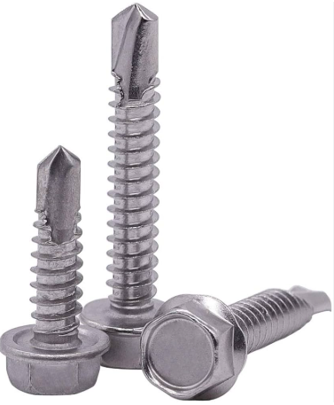 [40849] Screw - Self Drilling, Coarse-Tooth Dovetail Outer Hex, SS304, M6.3 x 2.5"