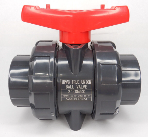 [42796] PVC Fitting - UPVC True Union Ball Valve, 2", DN50, Grey (For OD63MM UPVC Pipe)