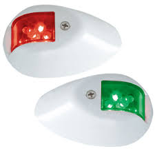 [43861] Starboard Light (White) - Led Vertical Mount, White Cover, DC (Red/Green)