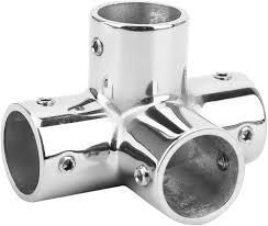[43974] SS316 Boat Rail Fitting 4-Way Corner, 22MM