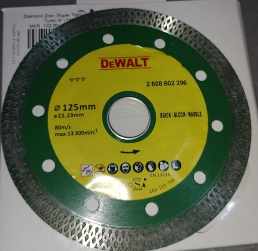[44007] Dewalt-Diamond Disc 5" (125*22,23MM),Turbo  