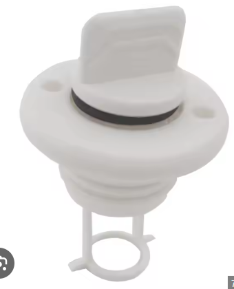 [44117] Round Nylon Drain Plug, White, 1"