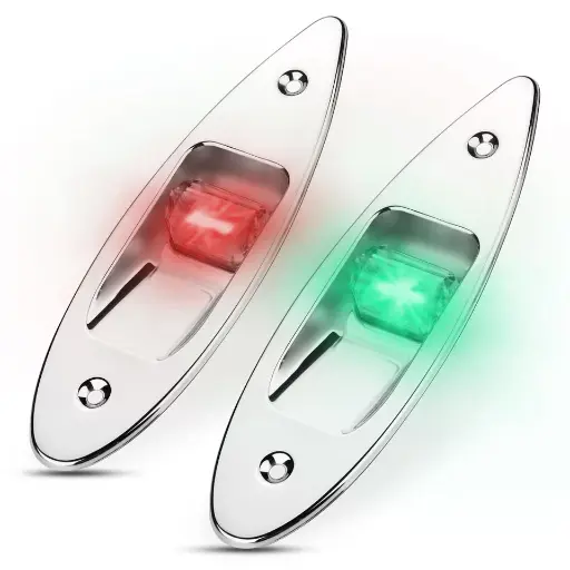 [44123] LED Side Bow Teardrop Lights E011002, DC12V, Red/Green Brand: GUANYI (2Pcs/Set)