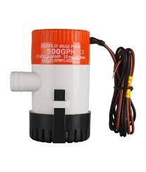 [44255] Bilge Pump 12V, 500GPH, OD:3/4" (19mm), 1.6A, 4.0A Max Draw, 6.56' (2mtr) Max Head, 1m /3.0' Wire Lead, SFBP1-G500-01 (01 Series)