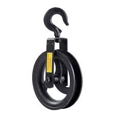 [44464] Lever Pulley Wheel Black 8"