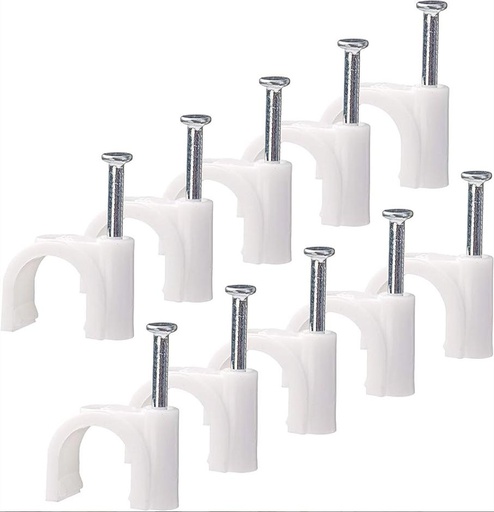 [10335] Wire/Cable Clip, White, 8MM (50pcs/packet)