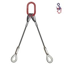 [45143] Wire Rope - Galvanized Steel, 2 Leg Steel Core Sling With Both End Thimble (32MM x 6Mtr)