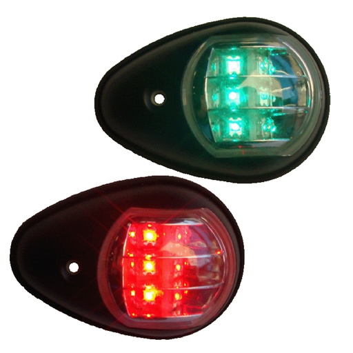 [45432] Starboard Light (Red/Green) - Led Vertical Mount, Black Cover, DC (2Pcs/Set)