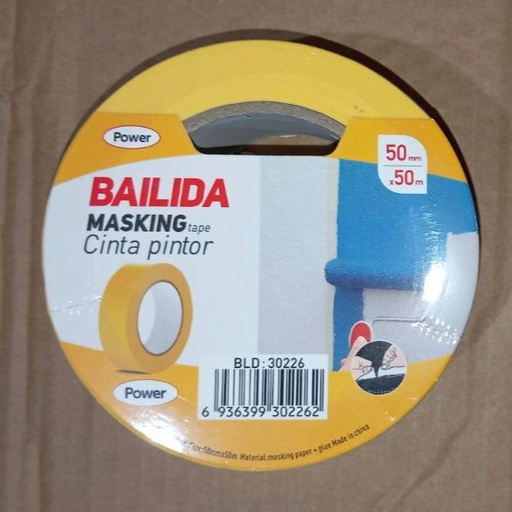 [45967] Masking Tape Yellow 50MM x 50M- BAILIDA