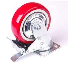 [48516] Caster Wheel, With Brake (Heavy Duty, Korean Style, Polyurethane, Load 200KG) 5"