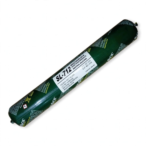 [48647] Silock - Silicone Sealant, SL-712, Matt Black (For Cladding and Facade, Perimeter Joint) 600ML